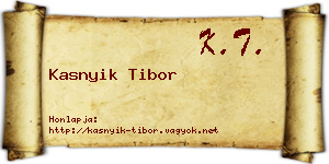 Kasnyik Tibor névjegykártya
